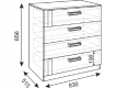 Комод Волкер М06 ШхВхГ 830х856х515 мм