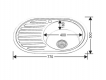 Мойка WW 7750L-P 0.6-160 овальная