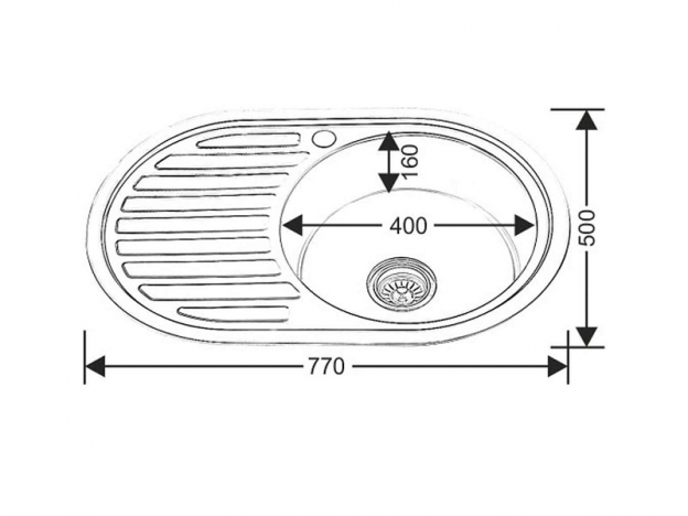Мойка WW 7750L-P 0.6-160 овальная